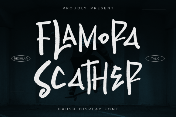Flamora Scather: The Perfect Brush Display Font for Handmade Creators