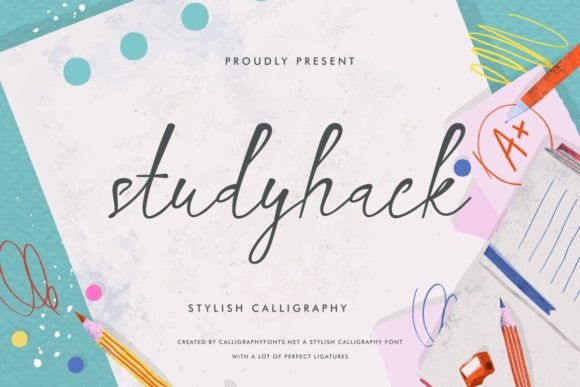 Studyhack: The Elegant Script Typeface for Modern Web Design